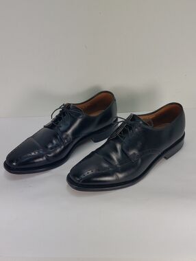 ALLEN EDMONDS WENDELL DERBY BLACK  LEATHER OXFORD DRESS SHOES MEN'S US 9 D